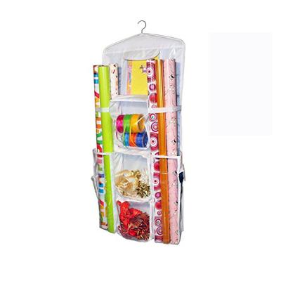 China Folding Double Sided Hanging Gift Wrap Organizer Storage Over The Door Organizer for sale