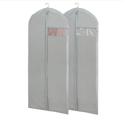 China New Gray Garment Bag For Home Clear Window Fashion Garment Bag Clothing Storage Bag Supplies for sale