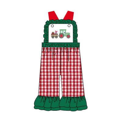 China High quality hot sale custom logo baby's cotton loungewear outfits gingham christmas rompers for sale