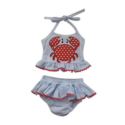 China Kid Toddler Beach Bathing Suit Bubble Romper Cotton Seersucker Breathable Hot Selling Babies Swimwear For Summer for sale