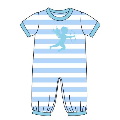 China Polyester Boys Clothing Winter Valentine Striped Outfit/Cotton Factory Direct Supply Applique Special Design Breeches for sale