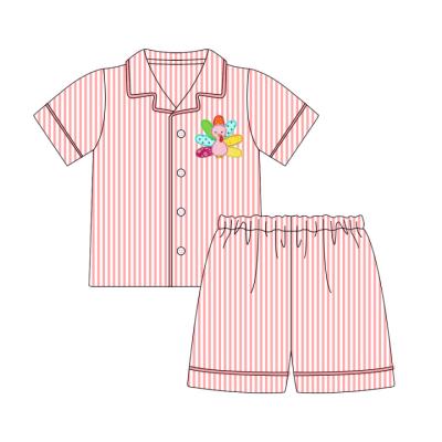 China Casual Thanksgiving Buttons Pajamas Applique Kids Sleepwear Cotton Boys Clothing Set Boutique Pajamas for sale