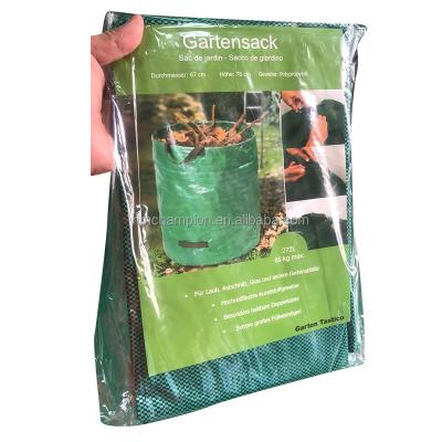 China Collect Leaves 16 Gallon (60L) Leaf Bag Factory Produced Plastic Garden Bags Collecting Leaf /Garden Garbage Portable Garden Bags for sale