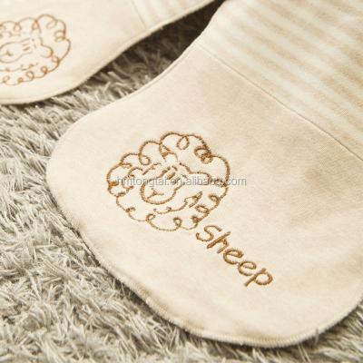 China 100% Antibacterial Organic GOTS Cotton Baby Bibs, Bibs and Burp with Exquisite Sheep Embroidery for sale