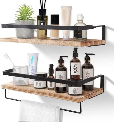 China Hot Selling Fully Customizable Wall Mounted Floating Shelf Shelf with Hook, Modern Style Suitable for Kitchen, Bedroom and Bathroom, 2 Pieces for sale