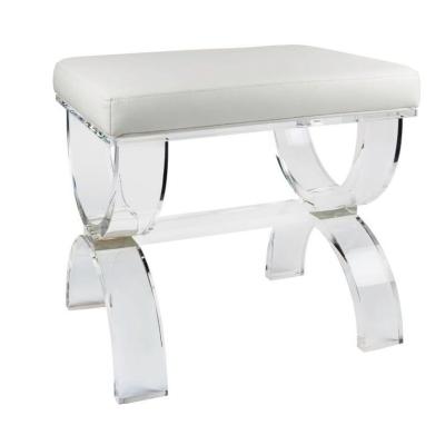 China Fashion ; in crystal; sustainable; Clear Transparent Acrylic Lucite Vanity Shower Bench For Bathroom Supply Furniture for sale