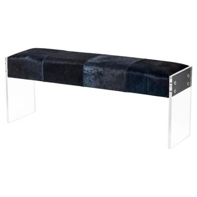 China Modern Decor JAC-367 Lucite Bench With White Leather Cushion , Pop Acrylic Sofa Bench for sale