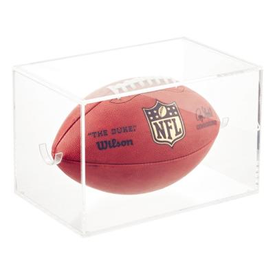 China Displaying Goods High Polished Design Rugby Ball Rack/Professional Rugby Ball Display Case/Acrylic Football Display Stand for sale