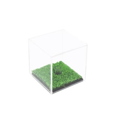 China Luxury Acrylic Full Size Store Golf Ball Display Case With Turf Flooring for sale