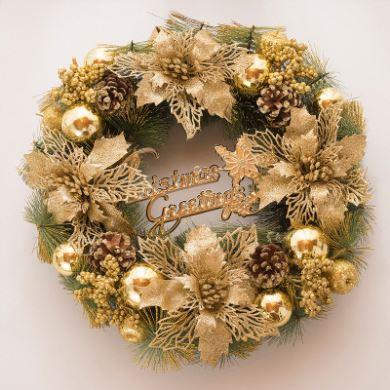 China Eco-Friendly Hot Selling Beautiful Decorations Christmas Golden Warm Garland for sale