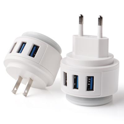 China 2021 New Arrivals 3 Mobile Phone 5V 2A Mobile Phone 5V 2A Left Fast Charging USB Charger With Adjustable Night Light for sale