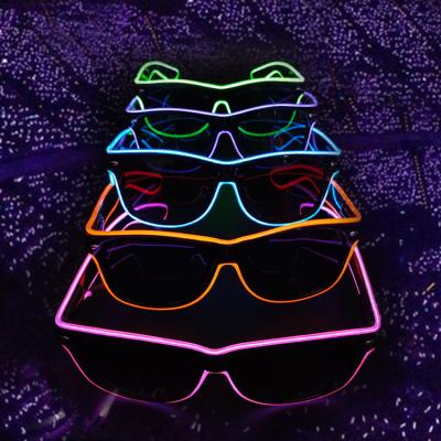 China Festival Decoration New Products Lead Glasses USB EL Light Up Party Lead Glasses For Concert for sale