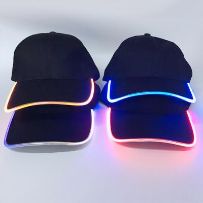 China Fashion JOINT Sports Baseball Light Flashing Hats Customized Embroidery Logo LED Hat Cap For Promotional Gifts for sale