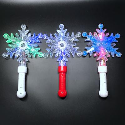 China Promotional PS Promotional Colorful Christmas Gift Snowflake Shape LED Stick for sale