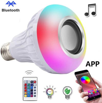 China CE RoHS E27 B22 APP Residential Remote Control RGB Multi Color Changing Speaker Tooth Gen II LED Smart Light Bulb Blue for sale