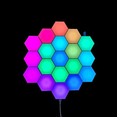 China Decoration Updated 366 Kinds Mode Change Horse Running Lamp Remote Control Quantum Geometry Hexagonal Honeycomb Led Night Light For Club Party for sale