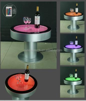 China Color-changing new diameter 60 H45 cm straight or dancing bubble feature water bubble feature round color changing coffee table for KTV restaurant bar club for sale