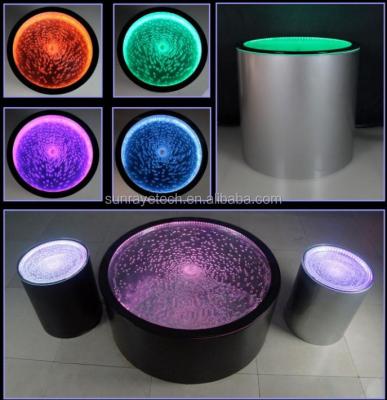 China Color-Changing Upright or Dancing Bubble Feature Round LED Modern Color-Changing Bubble Cafe Dining Table with LED Light for Kids for sale