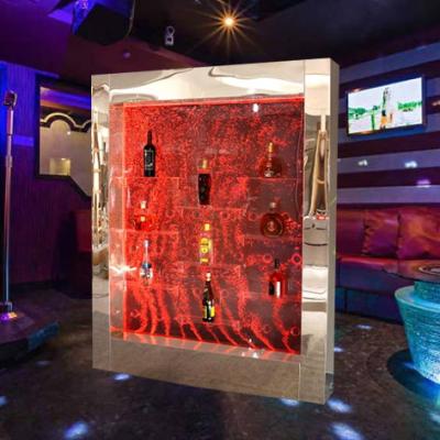 China 2020 Luxury Color-changing New Product H200XW150cm Dancing Bubble Feature Water Bubble Displaying Back Cupboard Cabinet Bar Wine Rack For Hotel Restaurant for sale