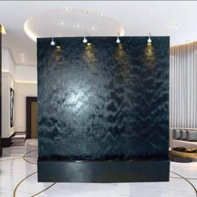 China (Wave) Customized New Product Floor-standing Acrylic Waterfall Fountain Merry Natural H90'' Flowing Waterfall With Black Striped Acrylic Panel for sale