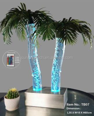 China Straight or Dancing LED Table Top Palm Column Decoration SS Double Base with Acrylic Tube for Home Office Ceremony Holiday Exhibition Banquet for sale