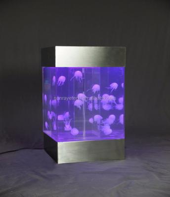 China Color-changing straight or dancing bubble feature LED jellyfish tank aquarium table decoration for home office bar restaurant holiday show ceremnoy stage for sale