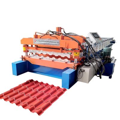 China Building Material Shops Step Tile Roof Profile Sheet Roll Forming Machine for sale