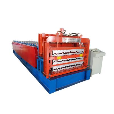 China Building Material Shops Triple Layer Roof And Wall Sheet Roll Forming Machine Corrugated IBR And Roof Tile Production for sale