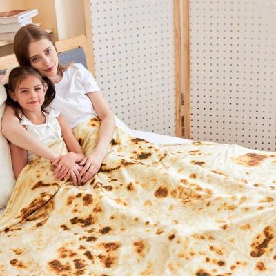 China Anti-pilling Cozy Human Giant Pizza Burrito Tortilla Blanket for sale