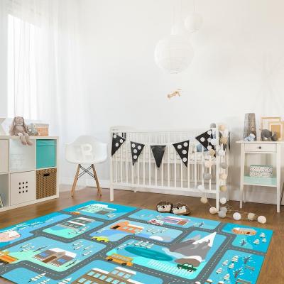 China Custom Anti Slip Polyester Anti Slip Floor Playing Carpet Baby Kids Area Rugs For Bedroom for sale