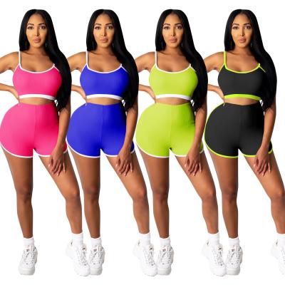 China QUICK DRY 2021 Wholesale Women's Yoga Set Biker Short Set 2 Piece Short Set Women's Clothing for sale