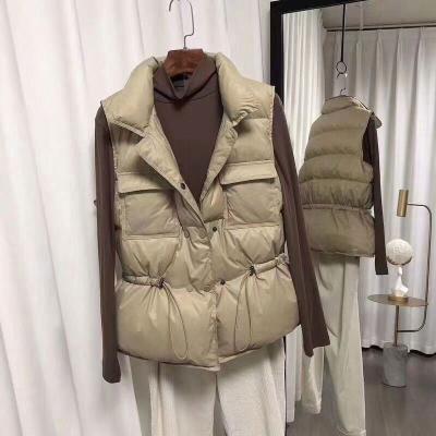 China New Product Breathable Women's Quilted Vest Complete With Camel Color Logo Private Label for sale