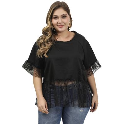 China 2021large plus size breathable chiffon blouse tops women's shirt summer shirt for fat women for sale