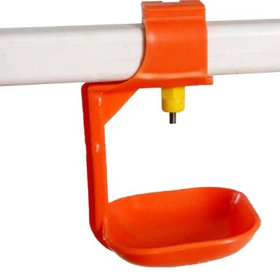 China Automatic Chicken Plastic Feeder Water Feeder For Chickens Poultry Broiler With Pipe Chicken Cup Double Nipple Drinker for sale