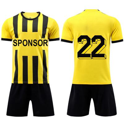 China Breathable 100% Polyester Custom Adult Customized Jersey Soccer Wear Kits Set With Logo Soccer Uniforms For Men for sale