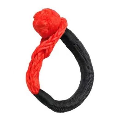 China Rescue Car Handyman Tools Soft 18t Recovery Shackle 10mm Speed ​​Breaking Strength, UHMWPE Rope Shackle With Protective Sleeves For Recovery Off Road Towing for sale