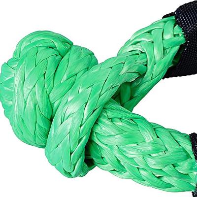 China Emergency Car DIY Tools 13mm Green 24T Shackle Soft Rope Towing Recovery Strap Synthetic for sale