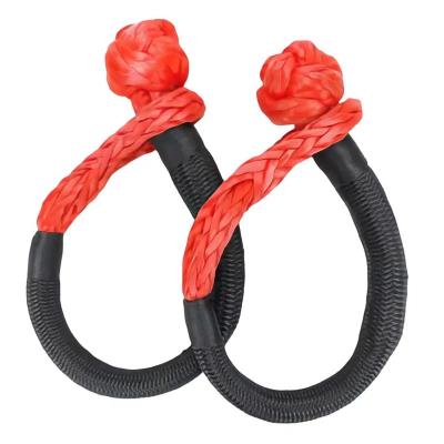 China Emergency Car DIY Tools 10mm Heavy Red Soft Breaking Strength 18T UHMWPE Rope Hitch For 4x4, Sailing Truck Jeep Off Road Recovery 4wd SUV ATV for sale