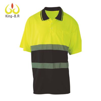 China High Visibility High Visibility 2-Tone Polo High Quality Safety Work Polo Shirts for sale