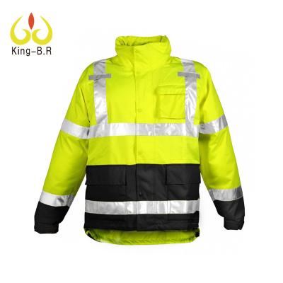 China Fire Proof Reflector Jackets Road Running Jacket Reflective Winter Padded Safety Jackets For Construction Worker for sale