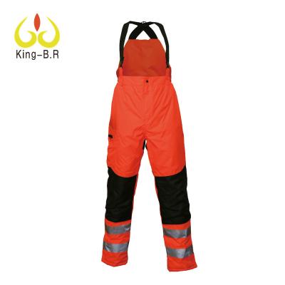 China Water Proof Workers Peep Pants Customize Worker High Visibility Contrast Padding Bib-Trousers for sale