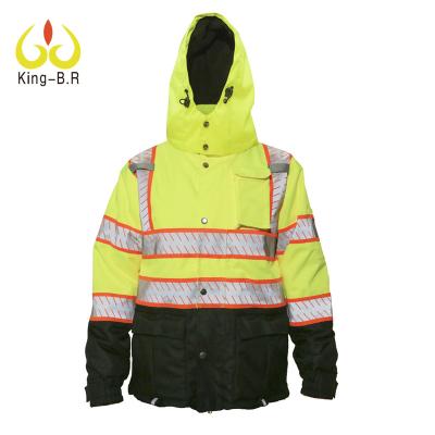 China Cheap Two Tone Fire Proof 3 In 1 Hi Force Safety Winter Waterproof Jacket With Custom Logo for sale