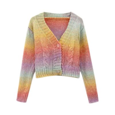 China Anti-Wrinkle Sweaters Women Tops Softer Knitted V-Neck Trim Outer Wear Top for sale