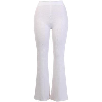 China Breathable Women Clothing High Waisted Flared Casual Pants With Hollow Waist Slacks Pants for sale