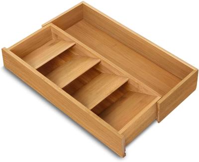 China Modern Bamboo Expandable Kitchen Drawer Organizer for Rack Utensils, Silverware, Flatware, Knives for sale