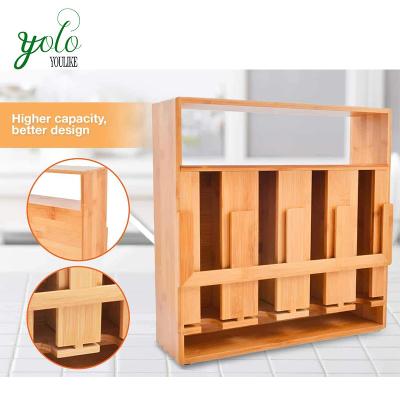 China Sustainable 4 Compartments 200 Bags High Capacity Bamboo Tea Bag Organizer for sale