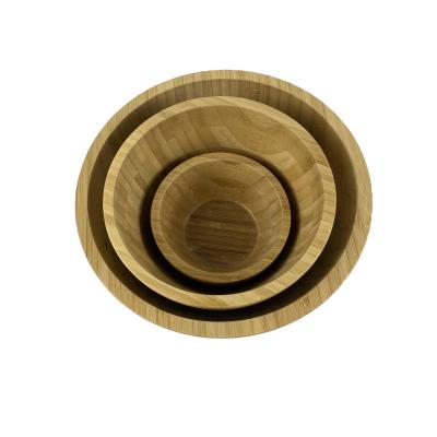 China Disposable Eco - Friendly Bamboo Fruit And Vegetable Salad Bowl With Salad Hand for sale