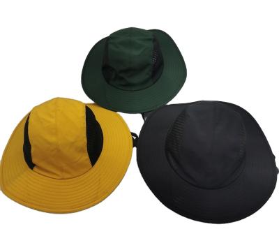 China Newest Character Sun Protection Big Brim Outdoor Bucket Mesh Hat Windproof Fishing Hats for sale