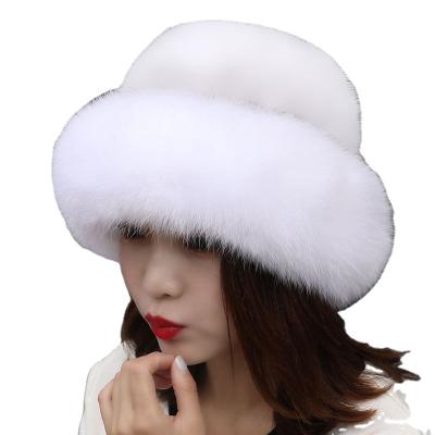 China Real COMMON luxury fur hat mink hat around cold proof in winter fur hats fur bucket hat for women for sale