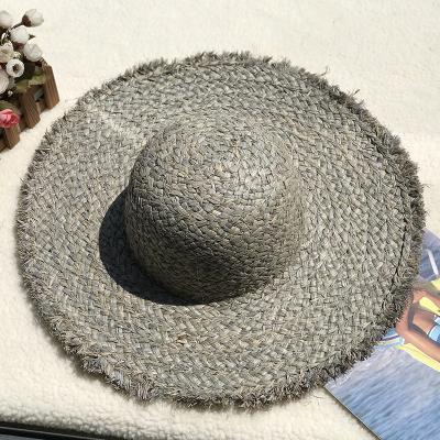 China Wholesale Large Dome Gutter Dome Sun Protection Grass Character Fashion Wide Brim Straw Beach Hat for sale